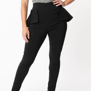 *NEW* VINTAGE Black Peplum Grable Pants 4-6